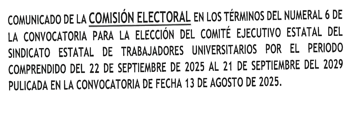 Comunicado Comisión Electoral